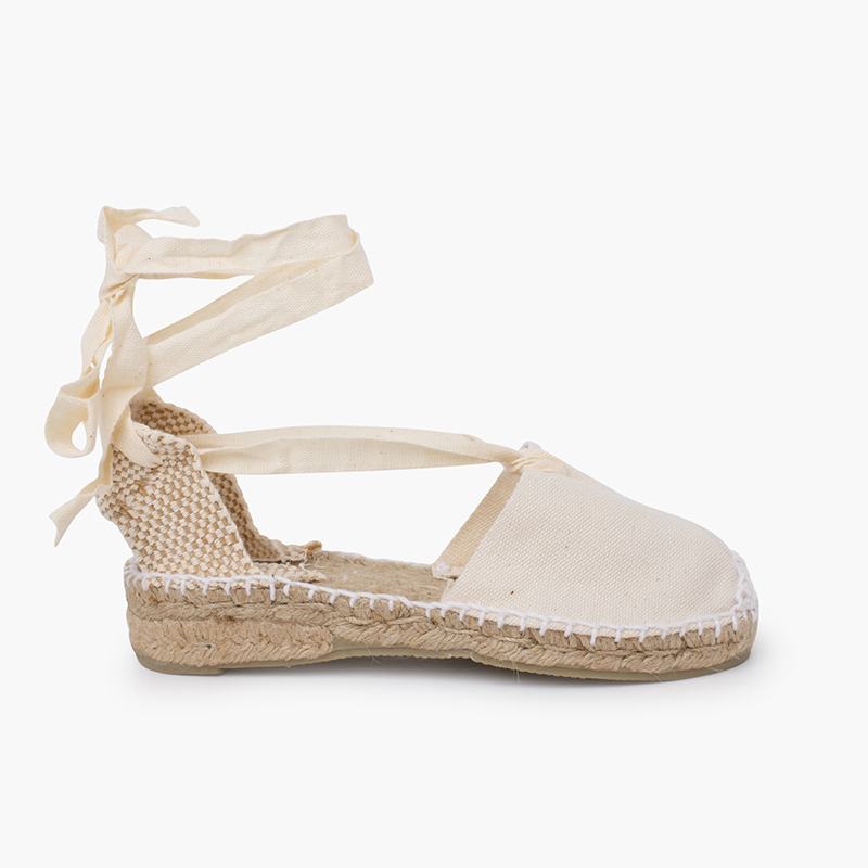 Valencianische Espadrilles für Mädchen, einfarbig Roh