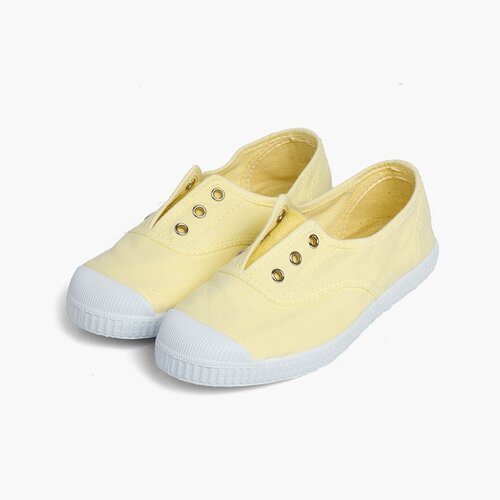 Leinwand-Sneakers ohne Schnürsenkel mit Gummispitze Zitronengelb