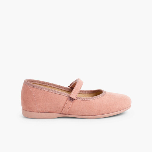 Mädchen Riemchenballerinas aus Serratex mit Klettverschlussriemen Rosa