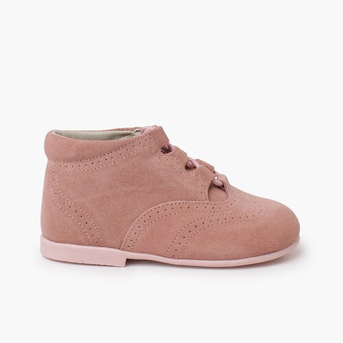 Englische Schuhe / Englische Wildlederstiefel Rosa