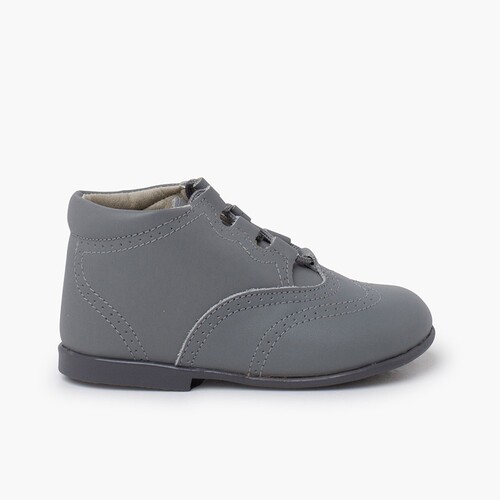 Englische Schuhe / Englische Lederschuhe Stiefel Hellgrau