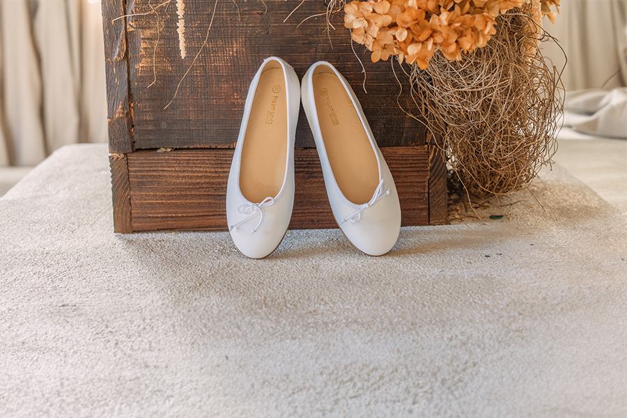 Ballerinas für Mädchen aus Leder für Kommunionen