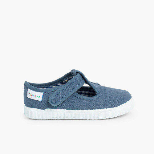 Klassische Babyschuhe für Kinder im Sneaker-Stil Jeansblau