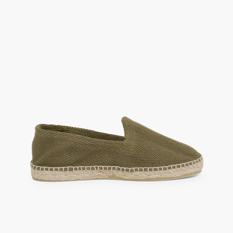 Espadrilles aus Zackenmuster in großen Größen 34-45 Khaki