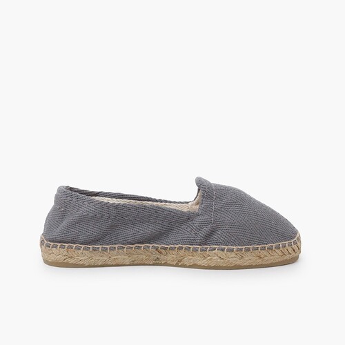Espadrilles aus Zackenmuster in großen Größen 34-45 Grau