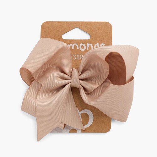 Haargummi Mädchen mit extra großem Schleifen Beige