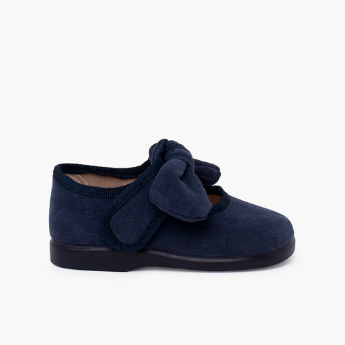 Schuhe mit Riemchen Bamara mit Klettverschluss Schleife Engelsstil Marineblau