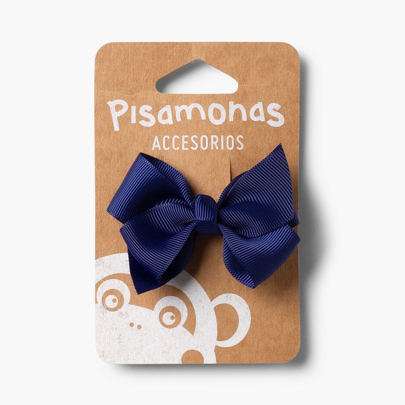 Haarklammer Mädchen mit mittlerer Schleife Marineblau