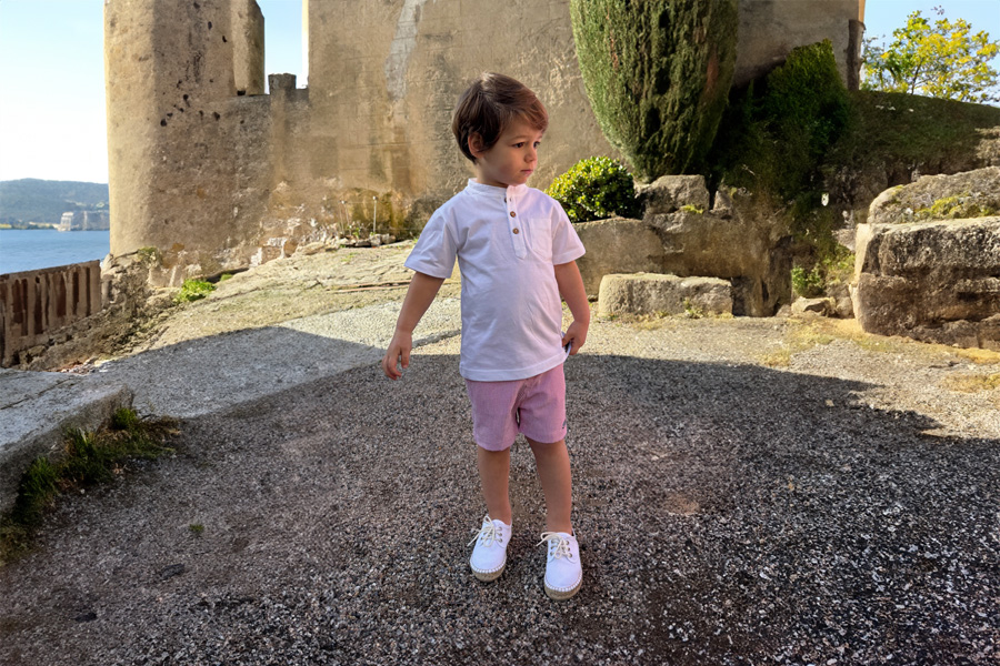Blucherschuhe aus Leinen mit Espadrilles-Sohle