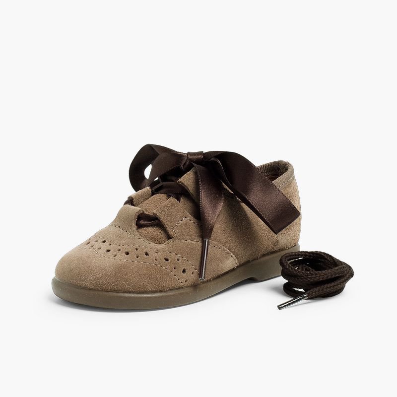 Oxford Schuhe aus Wildleder für Kinder Mausgrau