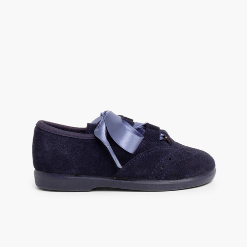 Oxford Schuhe aus Wildleder für Kinder Marineblau