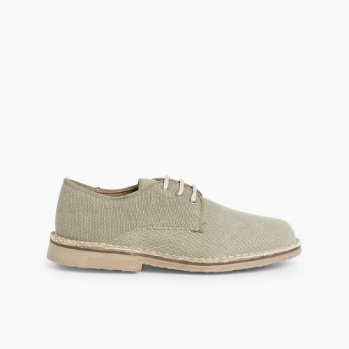 Blucher Schuhe aus Canvas-Stoff für Jungen und Herren Toffee