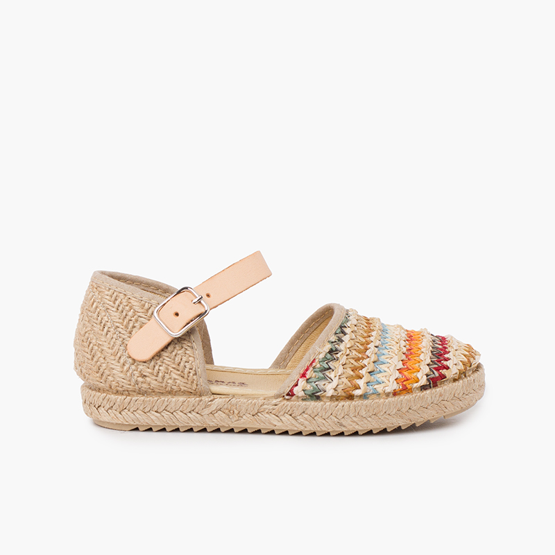 Mehrfarbige Espadrille aus Bast Multicolor