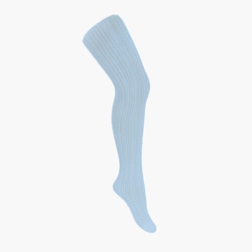 Mädchen Strumpfhosen mit Lochmuster Babyblau