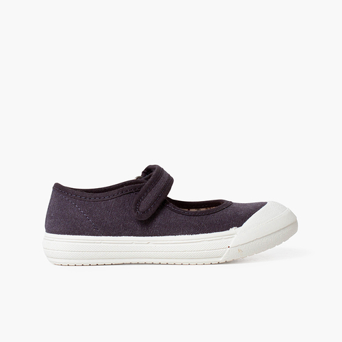Riemchenballerinas mit Klettverschluss und verstärkter Gummispitze Jeansblau