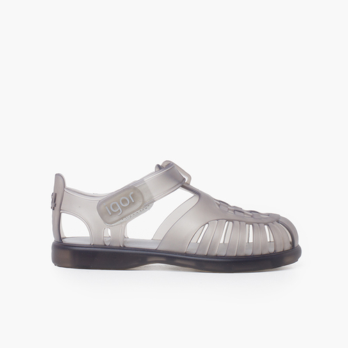 Krabbensandalen mit Klettverschluss Grau