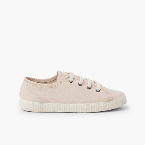 Veganer ökologischer Canvas-Sneaker Beige
