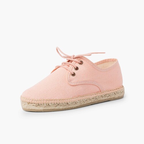 Blucher Leinen Espadrille-Sohle Lachs
