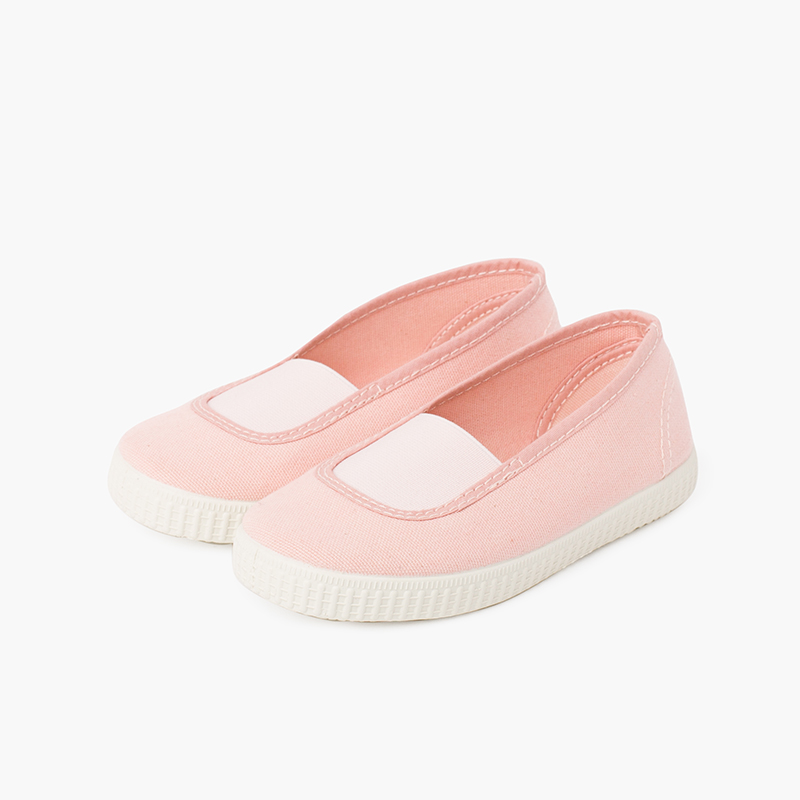 Sportschuhe aus ökologischer Canvas mit elastischem Mittelband Rosa