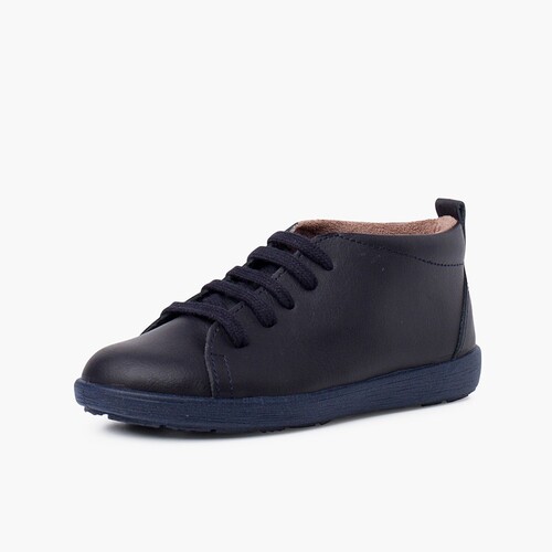 Lederschuhe im Stiefeletten-Stil für Jungen Marineblau