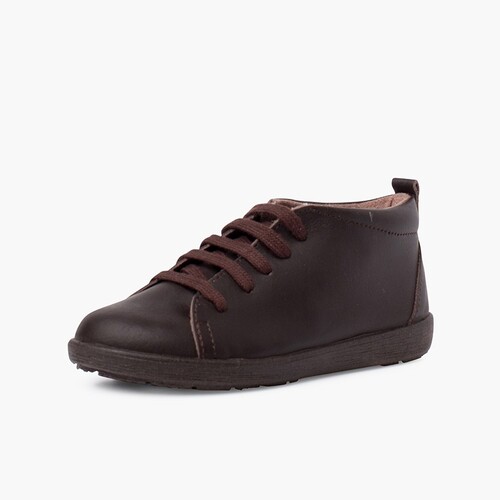 Lederschuhe im Stiefeletten-Stil für Jungen Braun