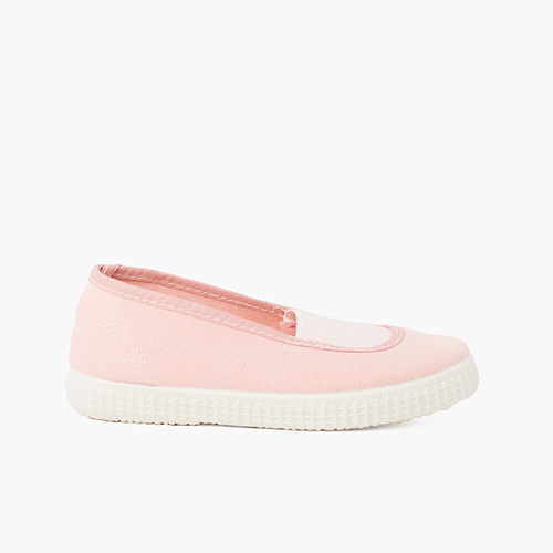 Sportschuhe aus ökologischer Canvas mit elastischem Mittelband Rosa