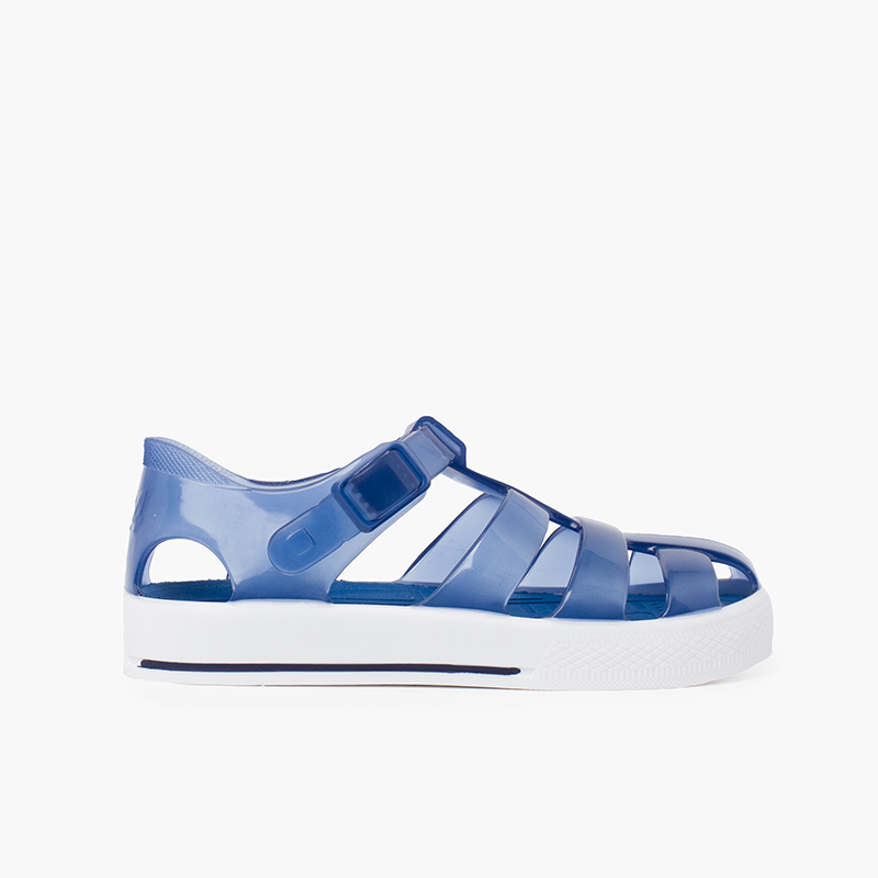 Krabbensandalen Clip-Verschluss und Schnallenapplikation Marineblau