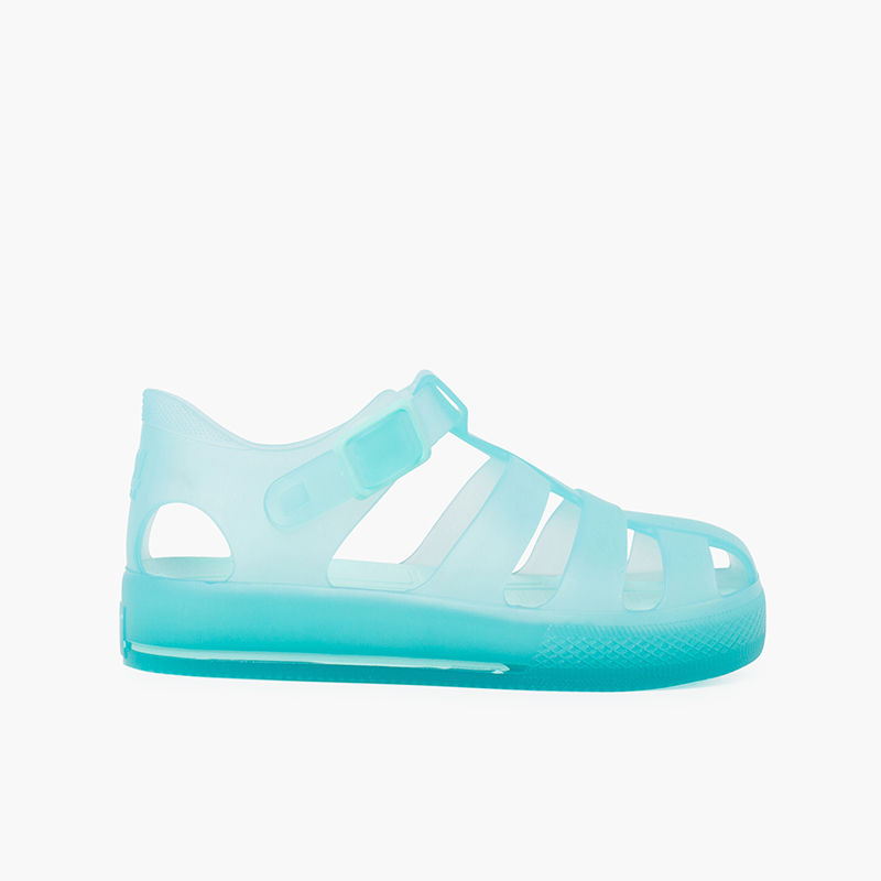 Krabbensandalen mit passender Sohle und Clip-Verschluss Aquamarin