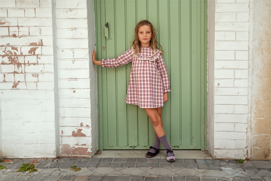 Mary Janes aus Samt mit Faya-Schleife für Mädchen