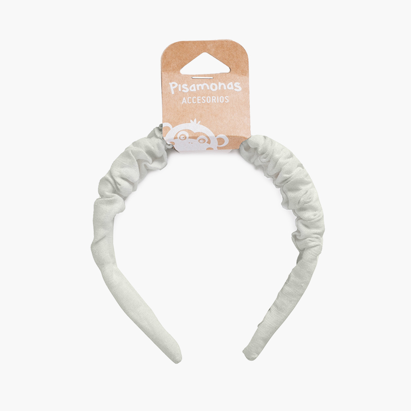 Scrunchie Haarschmuck aus Leinen für Mädchen Perlengrau
