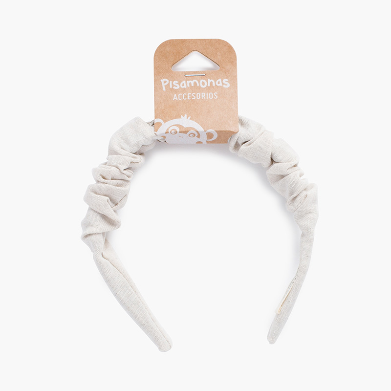 Scrunchie Haarschmuck aus Leinen für Mädchen Beige