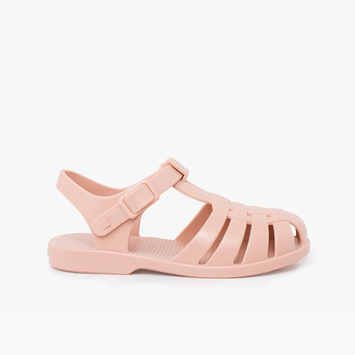 Krabbensandalen für Kinder mit Knopfverschluss in pudrigen Farben Make-up