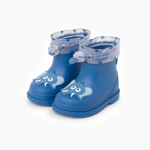 Gummistiefel mit Elefantenmotiv und verstellbarem Schaft Blau