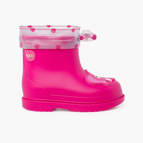 Gummistiefel mit Elefantenmotiv und verstellbarem Schaft Fuchsia
