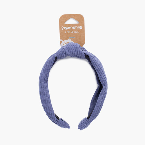 Nacktes Cord-Stirnband Französisch Blau