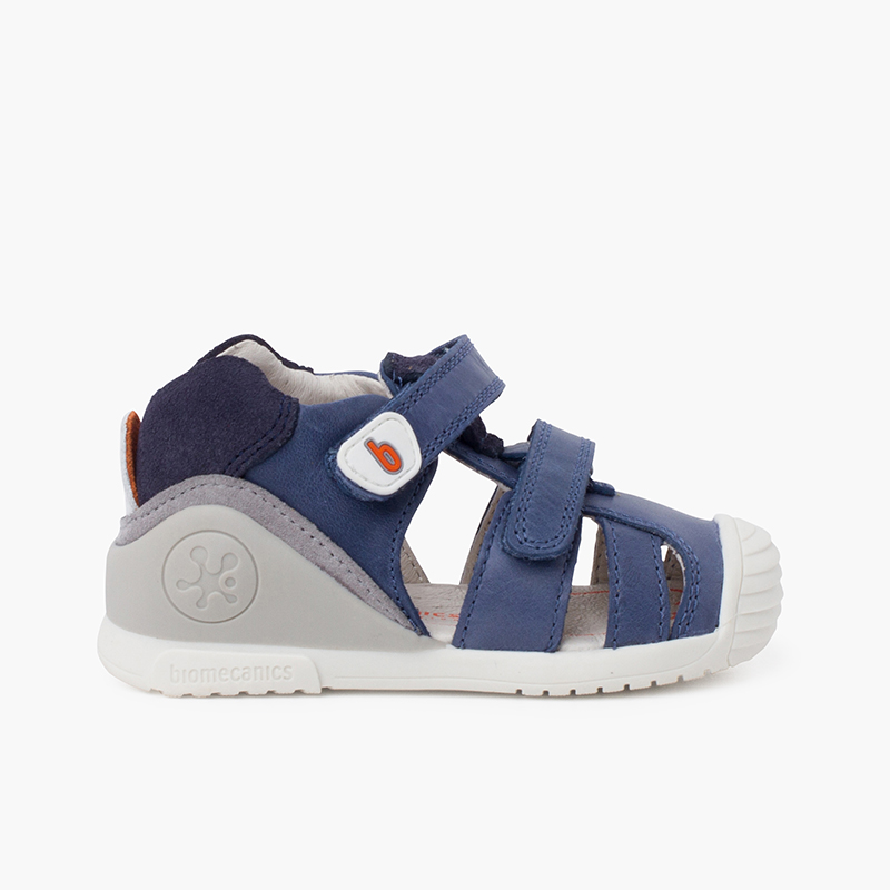 Biogateo Sandalen mit doppeltem Verschluss und Zehenpartie Blau
