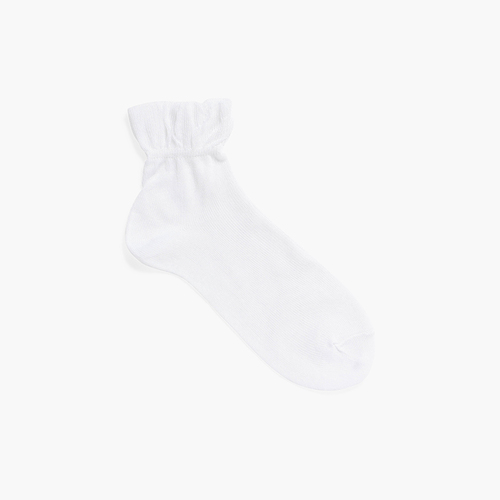 Zeremonien-Knöchelsocken mit Tüllbund Weiß