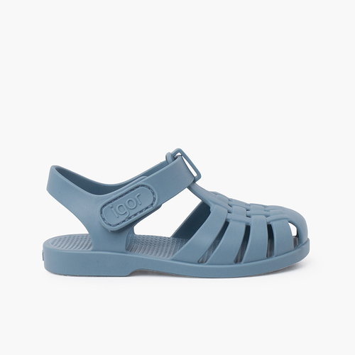 Strandsandalen für Kinder mit Klettverschluss in pudrigen Farben Ozean
