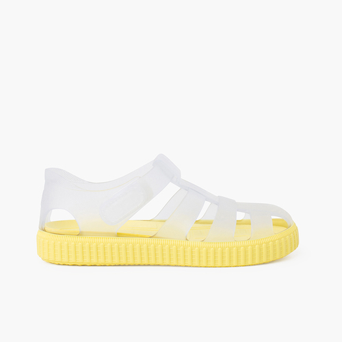 Strandsandalen mit bunter Sohle im Sneaker-Stil Gelb