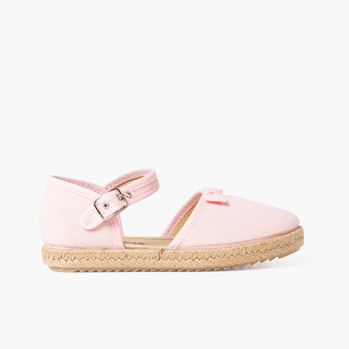 Espadrilles mit Schleife und gerafftem Obermaterial Rosa