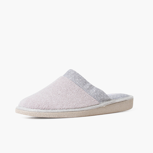 Clogs Haustuch mit Tupfen Grau