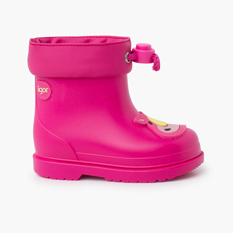 Kinder-Regenstiefel mit Nashorn-Design Fuchsia