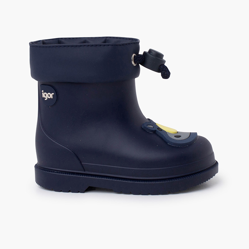 Kinder-Regenstiefel mit Nashorn-Design Marineblau