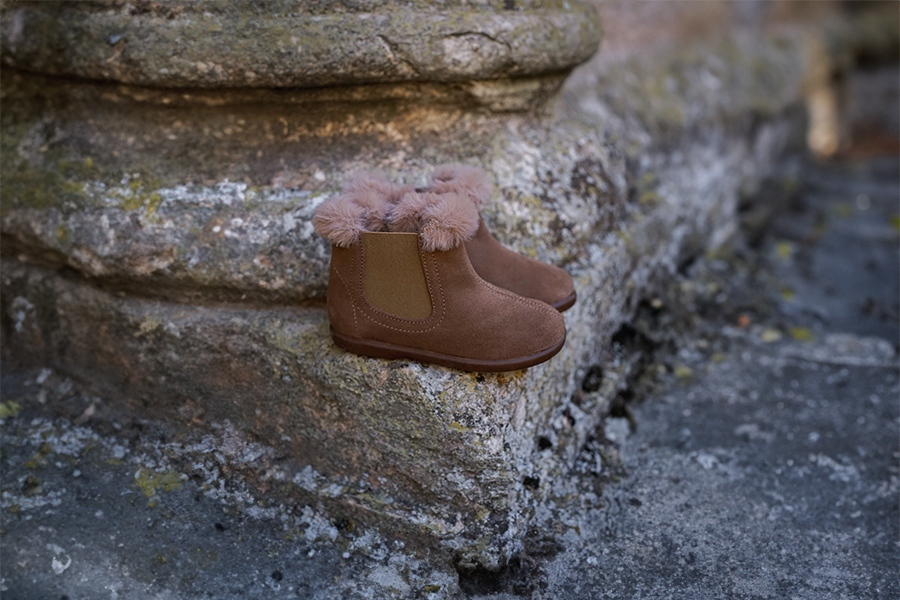 Chelsea-Stiefeletten für Mädchen mit Fellkragen