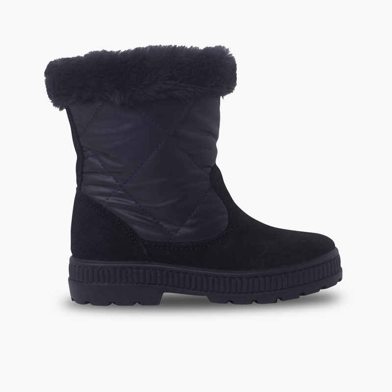 Steppstiefel mit Haarausschnitt Marineblau