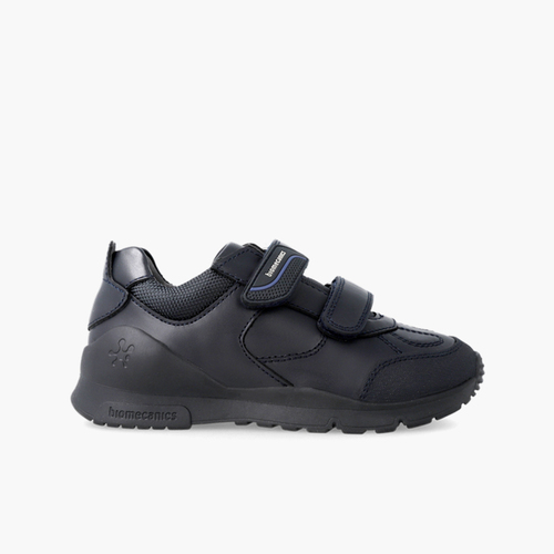 Schul-Sportschuh mit doppeltem Klettverschluss Marineblau