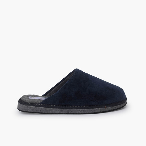Hausschuhe, House-Flip-Flops, weicher Stoff Marineblau