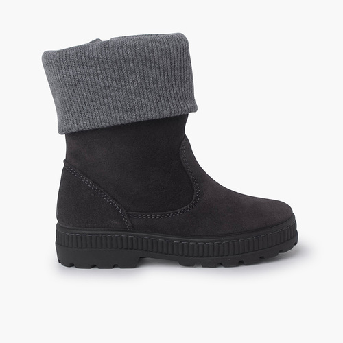 Kinderstiefel mit Wollkragen Grau
