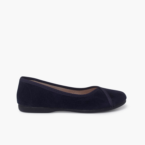 Bamara-Ballerinas mit überkreuztem Besatz Marineblau
