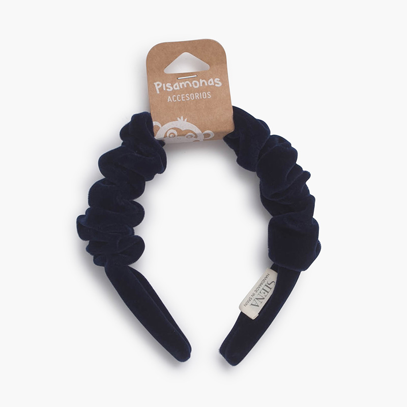 Haarband aus Samt Marineblau